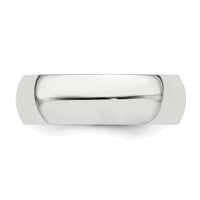 Sterling Silver 6mm Half-Round Size 7 Band