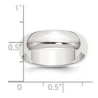 Sterling Silver 6mm Half-Round Size 8 Band