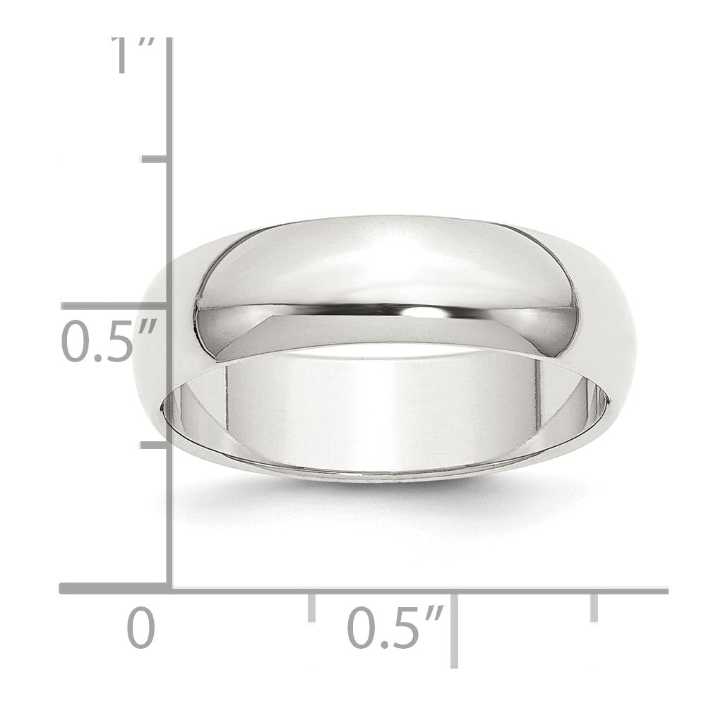 Sterling Silver 6mm Half-Round Size 5 Band