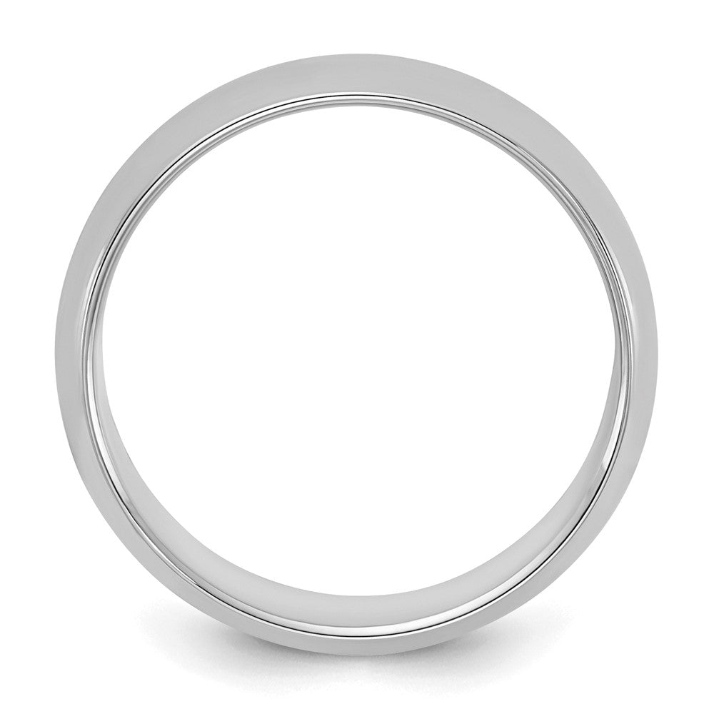 Sterling Silver Rhodium-plated 6mm Half-Round Size 10.5 Band
