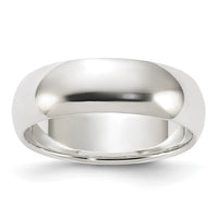 Sterling Silver 6mm Half-Round Size 7 Band