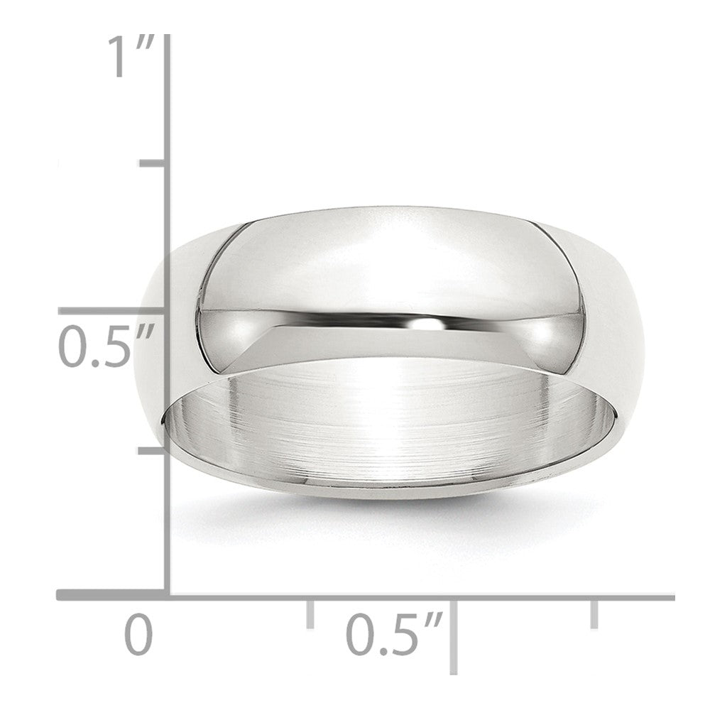 Sterling Silver 7mm Half-Round Size 11 Band