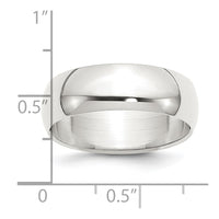 Sterling Silver 7mm Half-Round Size 11 Band