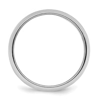 Sterling Silver Rhodium-plated 7mm Half-Round Size 12.5 Band