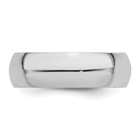 Sterling Silver Rhodium-plated 7mm Half-Round Size 12.5 Band