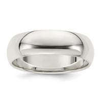 Sterling Silver 7mm Half-Round Size 11 Band