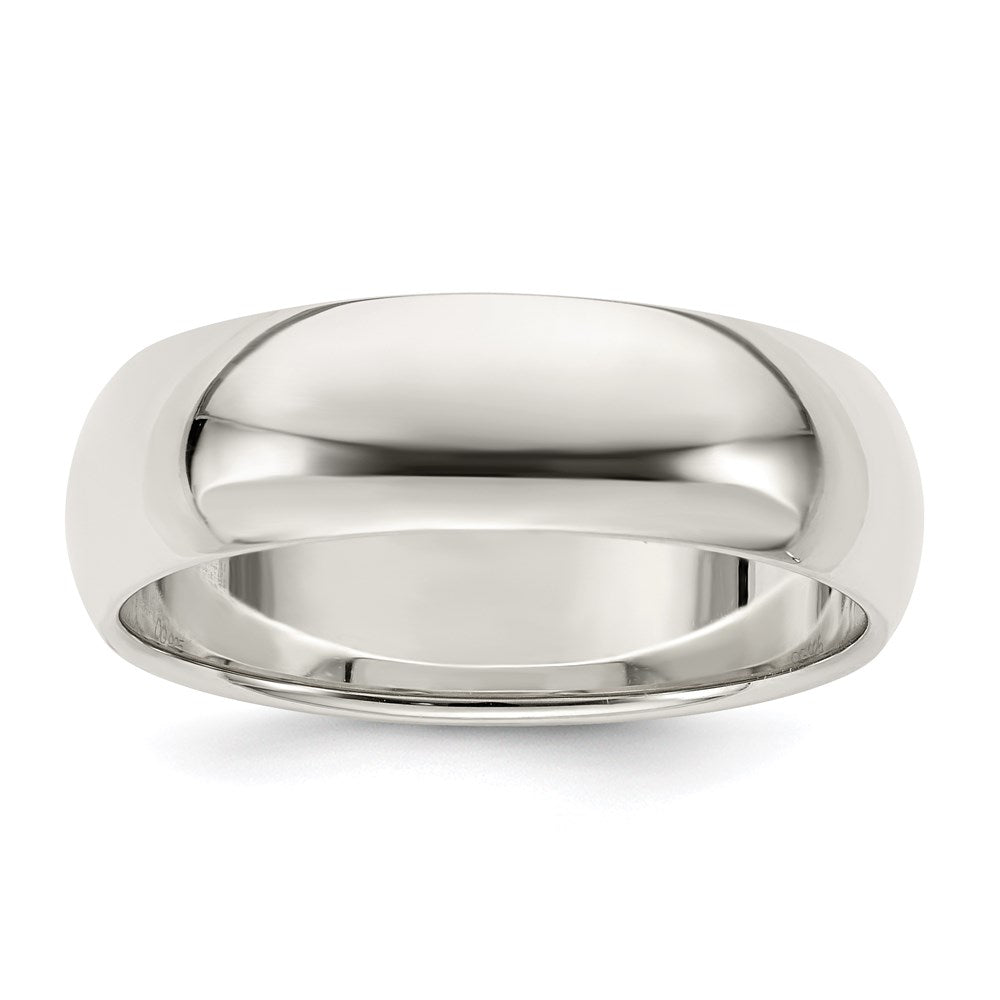 Sterling Silver 7mm Half-Round Size 7 Band