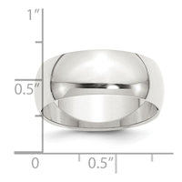 Sterling Silver 8mm Half-Round Size 6 Band