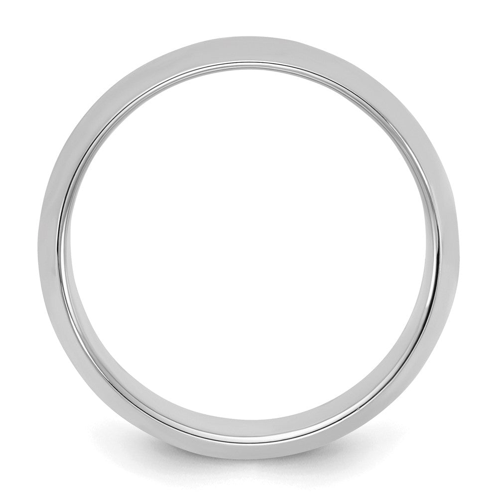 Sterling Silver Rhodium-plated 8mm Half Round Size 12.5 Band