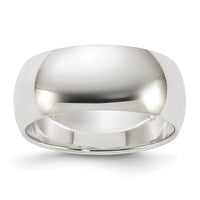 Sterling Silver 8mm Half-Round Size 6 Band