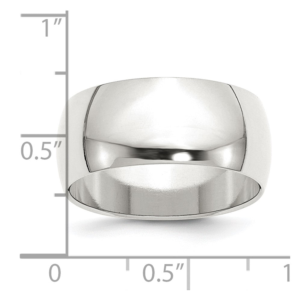 Sterling Silver 9mm Half-Round Size 10 Band