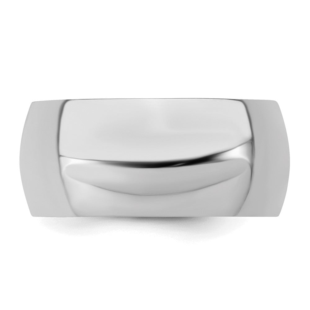 Sterling Silver Rhodium-plated 9mm Half-Round Size 6 Band