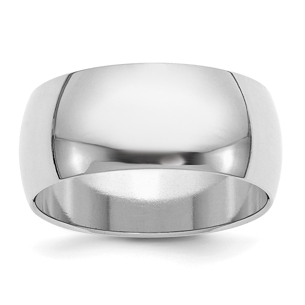 Sterling Silver Rhodium-plated 9mm Half-Round Size 13 Band