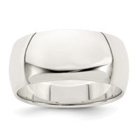 Sterling Silver 9mm Half-Round Size 10 Band
