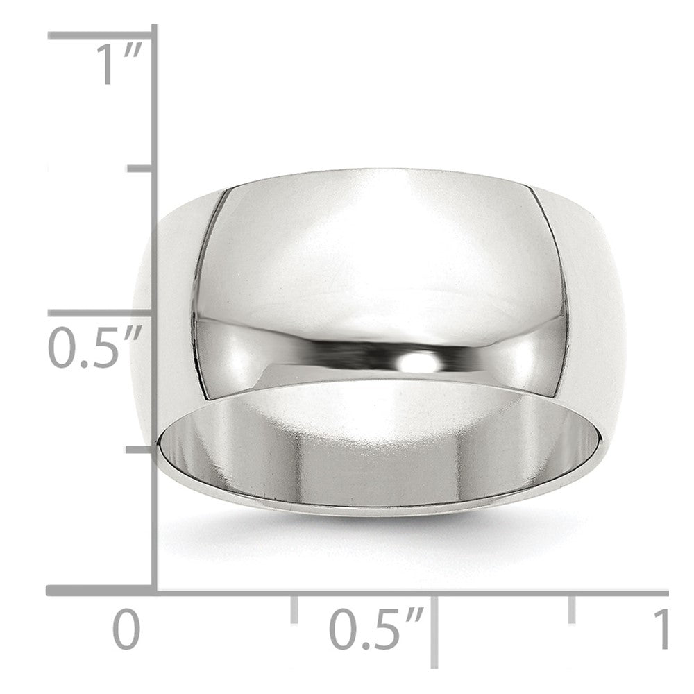 Sterling Silver 10mm Half Round Size 10.5 Band