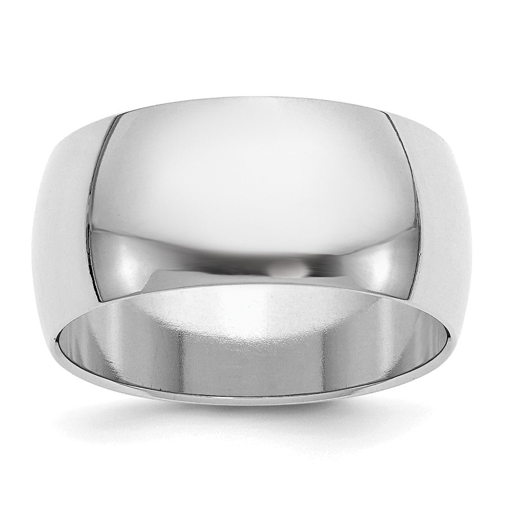 Sterling Silver Rhodium-plated 10mm Half-Round Size 4.5 Band