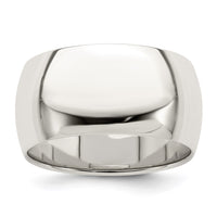 Sterling Silver 10mm Half Round Size 8.5 Band