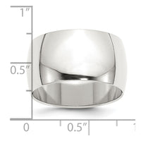 Sterling Silver 12mm Half Round Size 8 Band