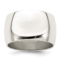 Sterling Silver 12mm Half Round Size 5 Band