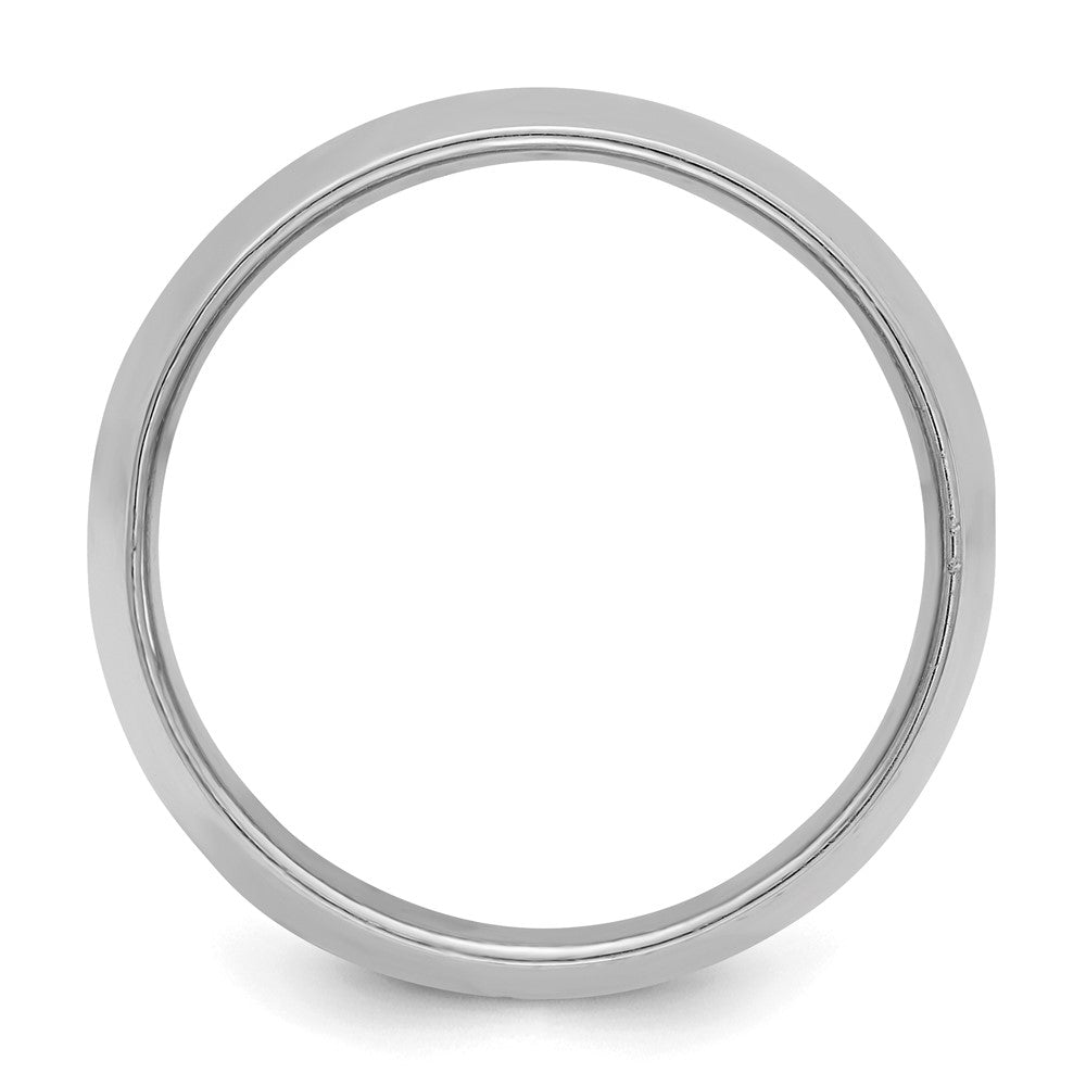 Sterling Silver Rhodium-plated 12mm Half-Round Size 9.5 Band