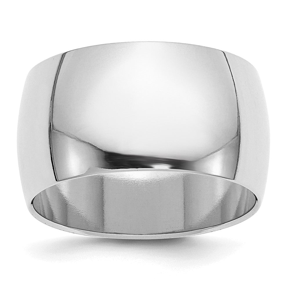 Sterling Silver Rhodium-plated 12mm Half-Round Size 11.5 Band