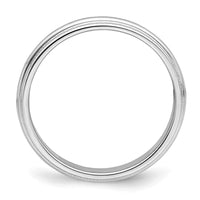 Sterling Silver Rhodium-plated 3mm Half Round Milgrain Size 12.5 Band