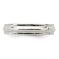 Sterling Silver 4mm Half Round Milgrain Size 11 Band