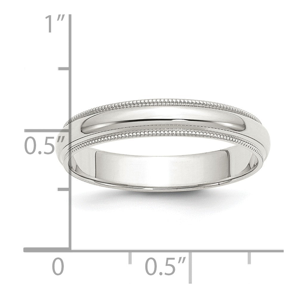 Sterling Silver 4mm Half Round Milgrain Size 5.5 Band
