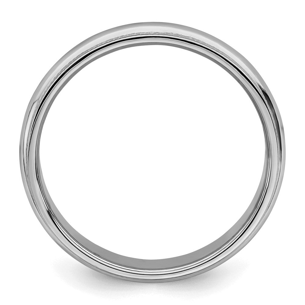 Sterling Silver Rhodium-plated 4mm Half Round Milgrain Size 11.5 Band
