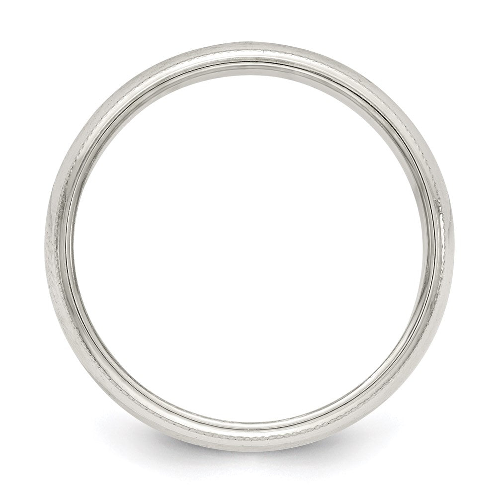 Sterling Silver 5mm Half Round Milgrain Size 6 Band