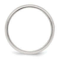 Sterling Silver 6mm Half Round Milgrain Size 6 Band
