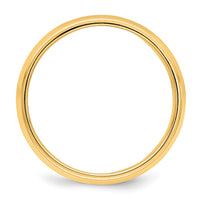 Sterling Silver Gold-plated 6mm Half Round Milgrain Band