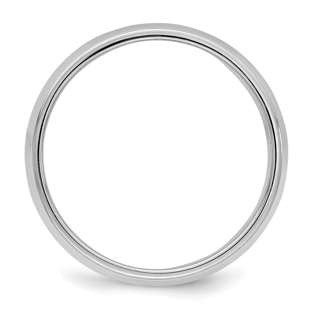Sterling Silver Rhodium-plated 6mm Half Round Milgrain Size 10.5 Band