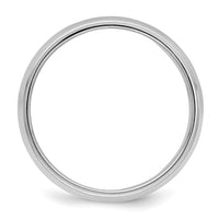 Sterling Silver Rhodium-plated 6mm Half Round Milgrain Size 5 Band