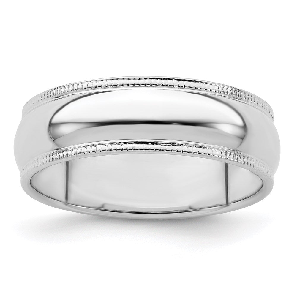 Sterling Silver 6mm Half Round Milgrain Size 4 Band