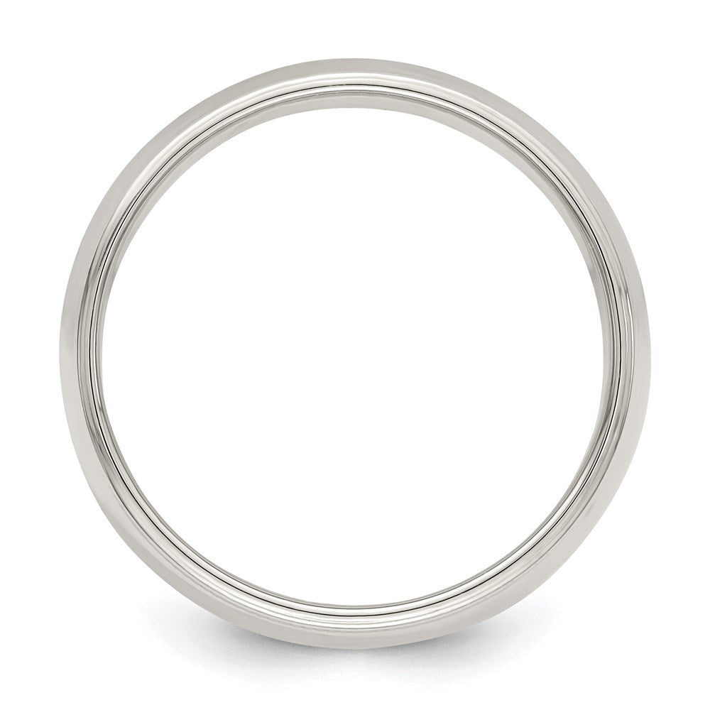 Sterling Silver 7mm Half Round Milgrain Size 4.5 Band