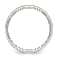 Sterling Silver 7mm Half Round Milgrain Size 5 Band