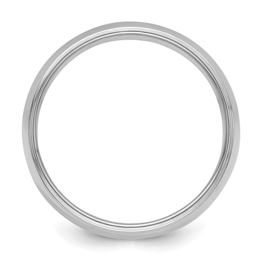 Sterling Silver Rhodium-plated 7mm Half Round Milgrain Size 10.5 Band