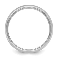 Sterling Silver Rhodium-plated 7mm Half Round Milgrain Size 11.5 Band