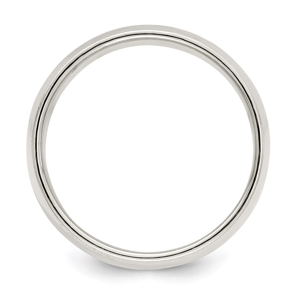 Sterling Silver 8mm Half Round Milgrain Size 5 Band