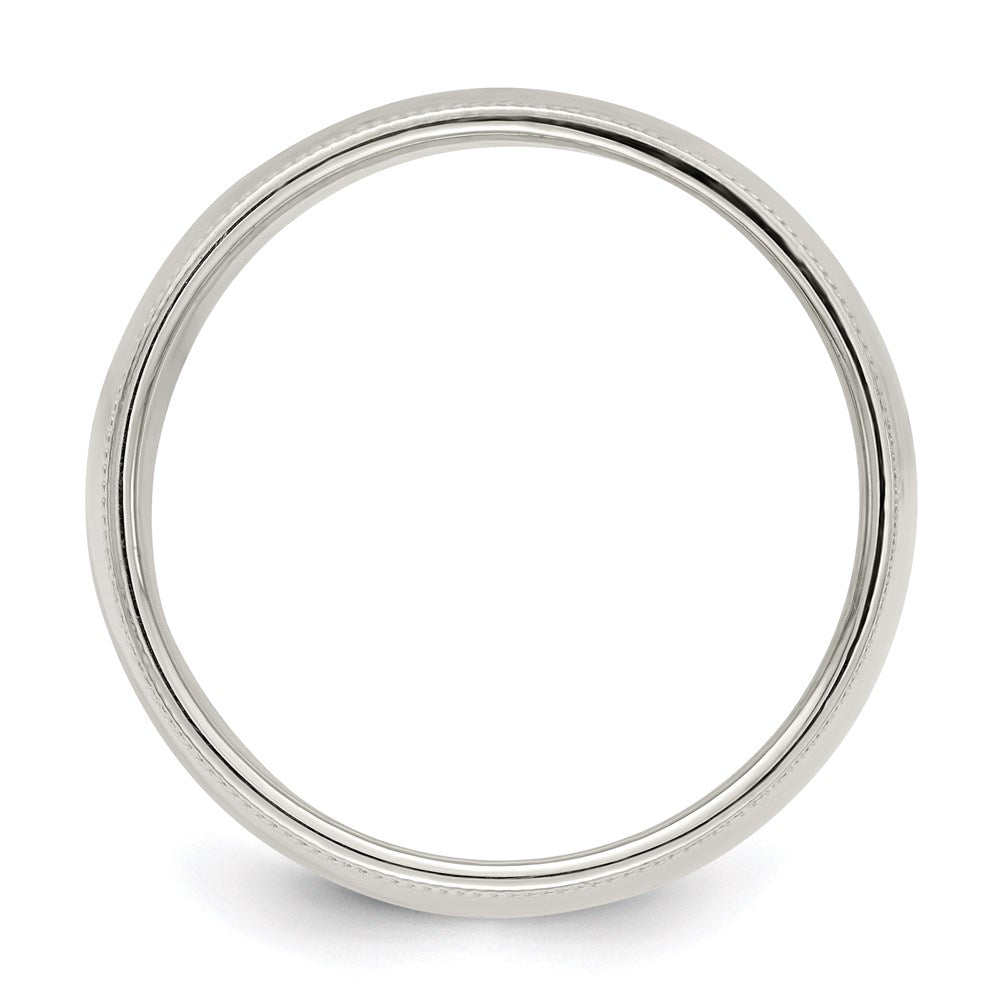 Sterling Silver 9mm Half Round Milgrain Size 11 Band