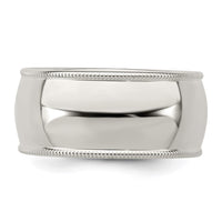 Sterling Silver 9mm Half Round Milgrain Size 6 Band