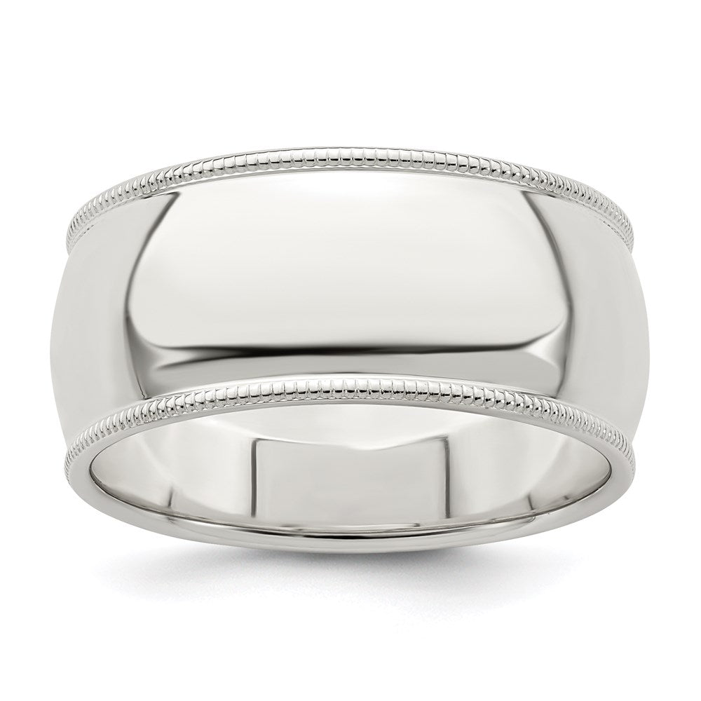 Sterling Silver 9mm Half Round Milgrain Size 11 Band