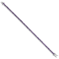 Sterling Silver Rhodium-plated Amethyst Bracelet