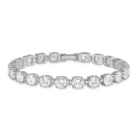 Sterling Silver Rhodium-plated CZ Tennis Bracelet