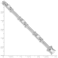 Sterling Silver Rhodium-plated CZ Bracelet