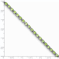 Sterling Silver Rhodium-plated Peridot and Diamond Bracelet