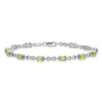Sterling Silver Rhodium-plated Peridot Bracelet