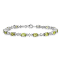 Sterling Silver Rhodium-plated Peridot White Topaz Bracelet
