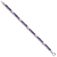 Sterling Silver Rhodium-plated Amethyst Bracelet